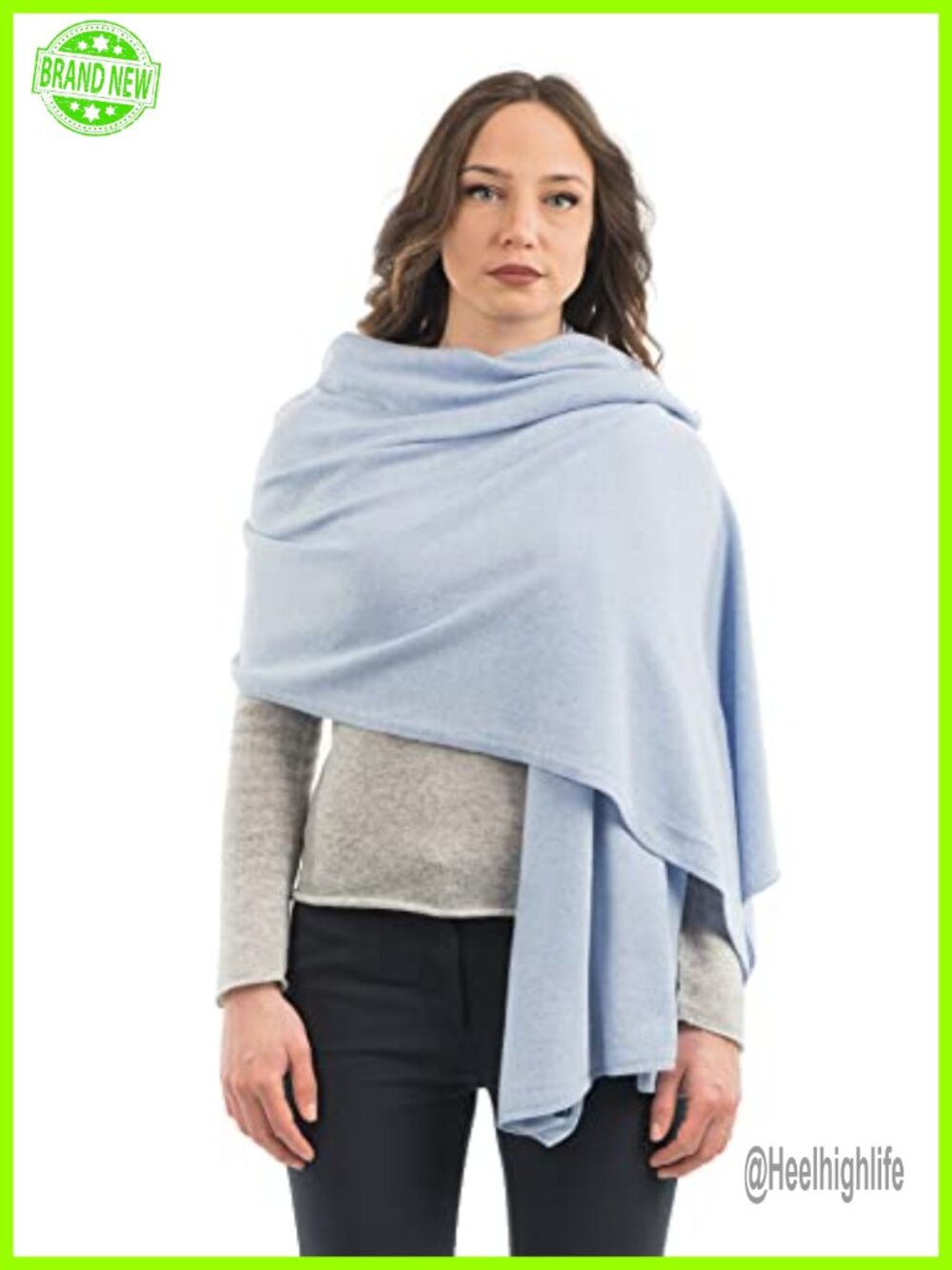 Wool Cashmere Blend Stole Wrap Shawl Made in Italy One Size